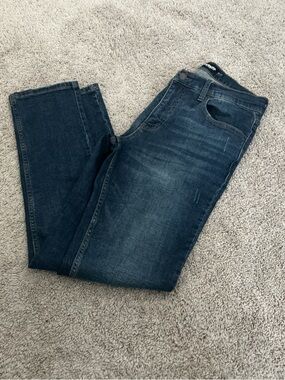 RSQ Men’s Slim Straight Jeans in Dark Blue Denim